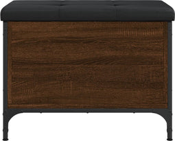 vidaXL - Opbergbankje - 62x42x45 - cm - bewerkt - hout - bruin - eikenkleur