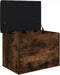 vidaXL - Opbergbankje - 62x42x45 - cm - bewerkt - hout - gerookt - eikenkleurig