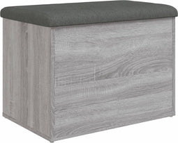 vidaXL - Opbergbankje - 62x42x45 - cm - bewerkt - hout - grijs - sonoma - eikenkleurig