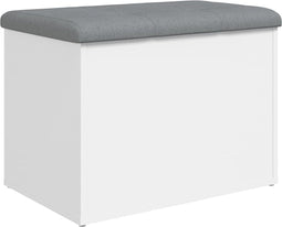 vidaXL - Opbergbankje - 62x42x45 - cm - bewerkt - hout - wit