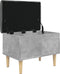 vidaXL - Opbergbankje - 62x42x46 - cm - bewerkt - hout - betongrijs