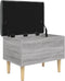 vidaXL - Opbergbankje - 62x42x46 - cm - bewerkt - hout - grijs - sonoma - eikenkleurig