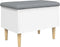 vidaXL - Opbergbankje - 62x42x46 - cm - bewerkt - hout - wit