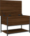 vidaXL - Opbergbankje - 70x42,5x47 - cm - bewerkt - hout - bruin - eikenkleur