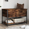 vidaXL - Opbergbankje - 70x42,5x47 - cm - bewerkt - hout - gerookt - eikenkleurig