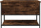 vidaXL - Opbergbankje - 70x42,5x47 - cm - bewerkt - hout - gerookt - eikenkleurig