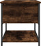 vidaXL - Opbergbankje - 70x42,5x47 - cm - bewerkt - hout - gerookt - eikenkleurig