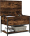 vidaXL - Opbergbankje - 70x42,5x47 - cm - bewerkt - hout - gerookt - eikenkleurig