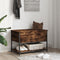 vidaXL - Opbergbankje - 70x42,5x47 - cm - bewerkt - hout - gerookt - eikenkleurig