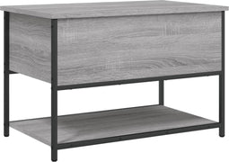vidaXL - Opbergbankje - 70x42,5x47 - cm - bewerkt - hout - grijs - sonoma - eikenkleur
