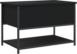 vidaXL - Opbergbankje - 70x42,5x47 - cm - bewerkt - hout - zwart
