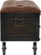 vidaXL - Opbergbankje - 80,5x41x50 - cm - massief - hout - en - kunstleer