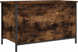 vidaXL - Opbergbankje - 80x42,5x50 - cm - bewerkt - hout - gerookt - eikenkleurig