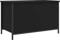 vidaXL - Opbergbankje - 80x42,5x50 - cm - bewerkt - hout - zwart