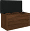 vidaXL - Opbergbankje - 82x42x45 - cm - bewerkt - hout - bruin - eikenkleur