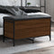 vidaXL - Opbergbankje - 82x42x45 - cm - bewerkt - hout - bruin - eikenkleur