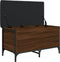 vidaXL - Opbergbankje - 82x42x45 - cm - bewerkt - hout - bruin - eikenkleur