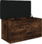vidaXL - Opbergbankje - 82x42x45 - cm - bewerkt - hout - gerookt - eikenkleurig