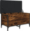 vidaXL - Opbergbankje - 82x42x45 - cm - bewerkt - hout - gerookt - eikenkleurig