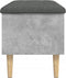 vidaXL - Opbergbankje - 82x42x46 - cm - bewerkt - hout - betongrijs