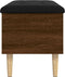vidaXL - Opbergbankje - 82x42x46 - cm - bewerkt - hout - bruin - eikenkleur