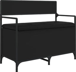 vidaXL - Opbergbankje - 85,5x42x73,5 - cm - bewerkt - hout - zwart