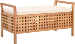 vidaXL - Opbergbankje - 93x49x49 - cm - massief - walnotenhout