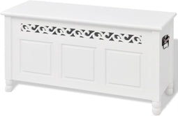 vidaXL - Opbergbankje - barokstijl - MDF - wit