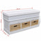 vidaXL - Opbergbankje/halbank - met - kussen, - 2 - lades - en - 3 - kratten