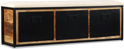 vidaXL - Opbergbankje - met - 3 - lades - 120x30x40 - cm - massief - mangohout