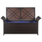 vidaXL - Opbergbankje - met - kussen - 138 - cm - poly - rattan - bruin