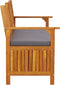 vidaXL - Opbergbankje - met - kussen - 148 - cm - massief - acaciahout