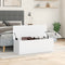 vidaXL - Opbergbox - 102x35x35 - cm - bewerkt - hout - wit