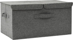 vidaXL - Opbergbox - 50x30x25 - cm - stof - antracietkleurig