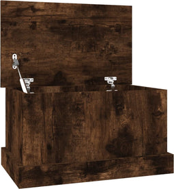 vidaXL - Opbergbox - 50x30x28 - cm - bewerkt - hout - gerookt - eikenkleurig
