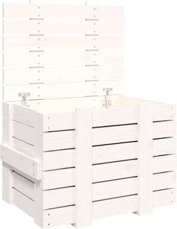 vidaXL - Opbergbox - 58x40,5x42 - cm - massief - grenenhout - wit