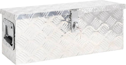 vidaXL - Opbergbox - 60x23,5x23 - cm - aluminium - zilverkleurig
