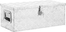 vidaXL - Opbergbox - 70x31x27 - cm - aluminium - zilverkleurig