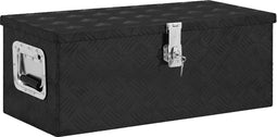 vidaXL - Opbergbox - 70x31x27 - cm - aluminium - zwart