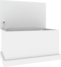 vidaXL - Opbergbox - 70x40x38 - cm - bewerkt - hout - hoogglans - wit