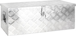 vidaXL - Opbergbox - 80x39x30 - cm - aluminium - zilverkleurig