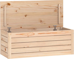 vidaXL - Opbergbox - 89x36,5x33 - cm - massief - grenenhout