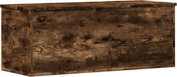 vidaXL - Opbergbox - 90x35x35 - cm - bewerkt - hout - gerookt - eikenkleurig