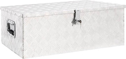 vidaXL - Opbergbox - 90x47x33,5 - cm - aluminium - zilverkleurig