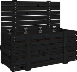 vidaXL - Opbergbox - 91x40,5x42 - cm - massief - grenenhout - zwart