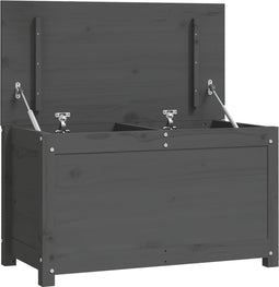 vidaXL - Opbergbox - grijs - 80x40x45,5 - cm - massief - grenenhout