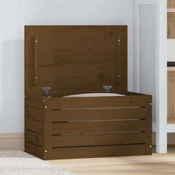 vidaXL - Opbergbox - honingbruin - 59,5x36,5x33 - cm - massief - grenenhout