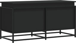 vidaXL - Opbergbox - met - deksel - 100x40x51,5 - cm - bewerkt - hout - zwart