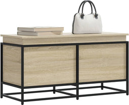 vidaXL - Opbergbox - met - deksel - 100x40x51,5 - cm - bewerkt - hout - sonoma - eiken