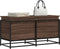 vidaXL - Opbergbox - met - deksel - 100x40x51,5 - cm - bewerkt - hout - bruin - eiken